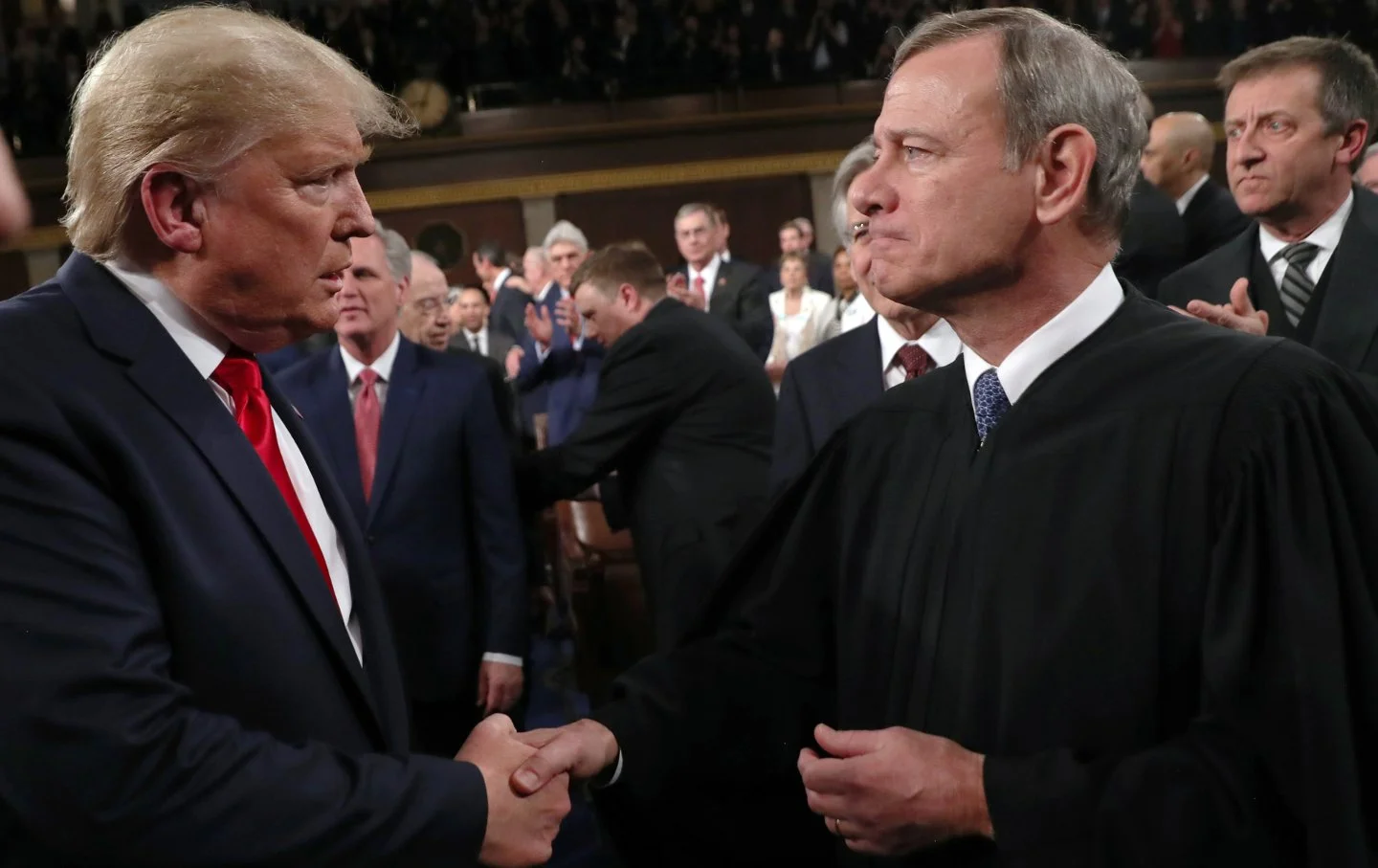 Supreme Court gavel on American flag symbolizing landmark Trump ballot ruling