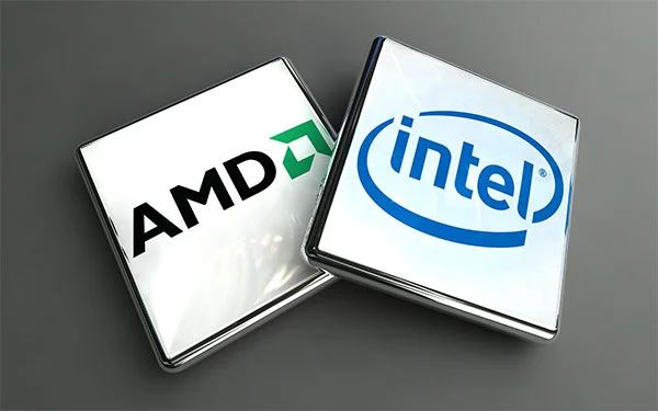 Visual comparison of Intel and AMD's market share before and after China's implementation of domestic chip usage policy.