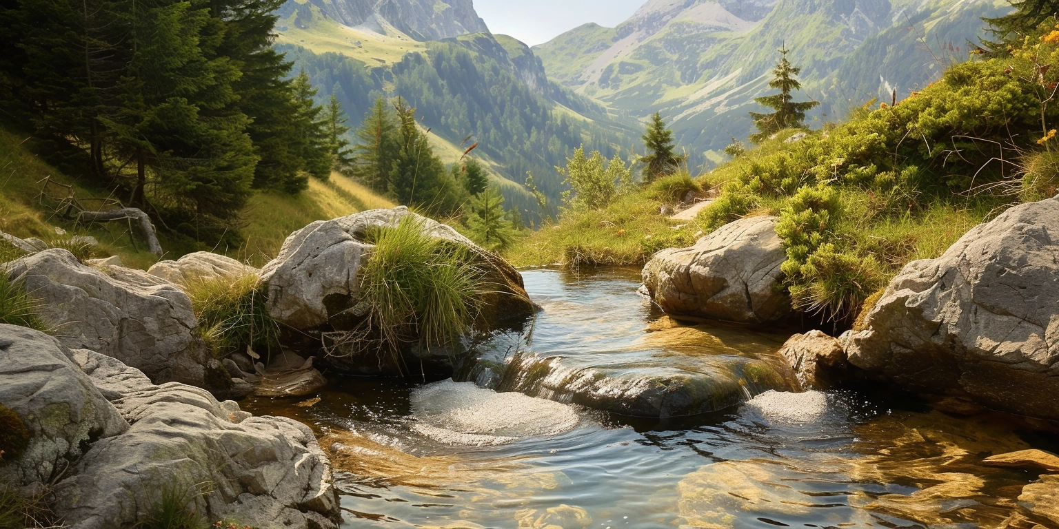 Adventurous hikers traversing a rugged trail with panoramic views of the French Alps in Vanoise National Park.