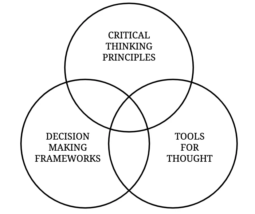  Image of a person surrounded by thought bubbles, symbolizing the process of actively analyzing information