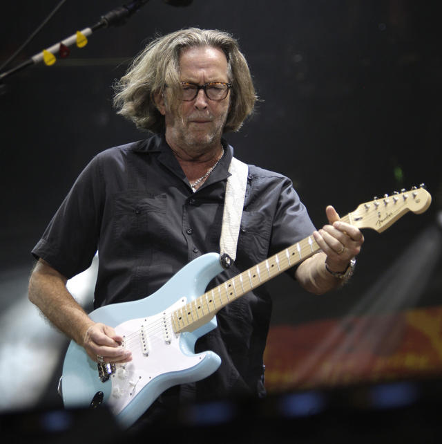 Eric Clapton with his Brownie guitar during a performance