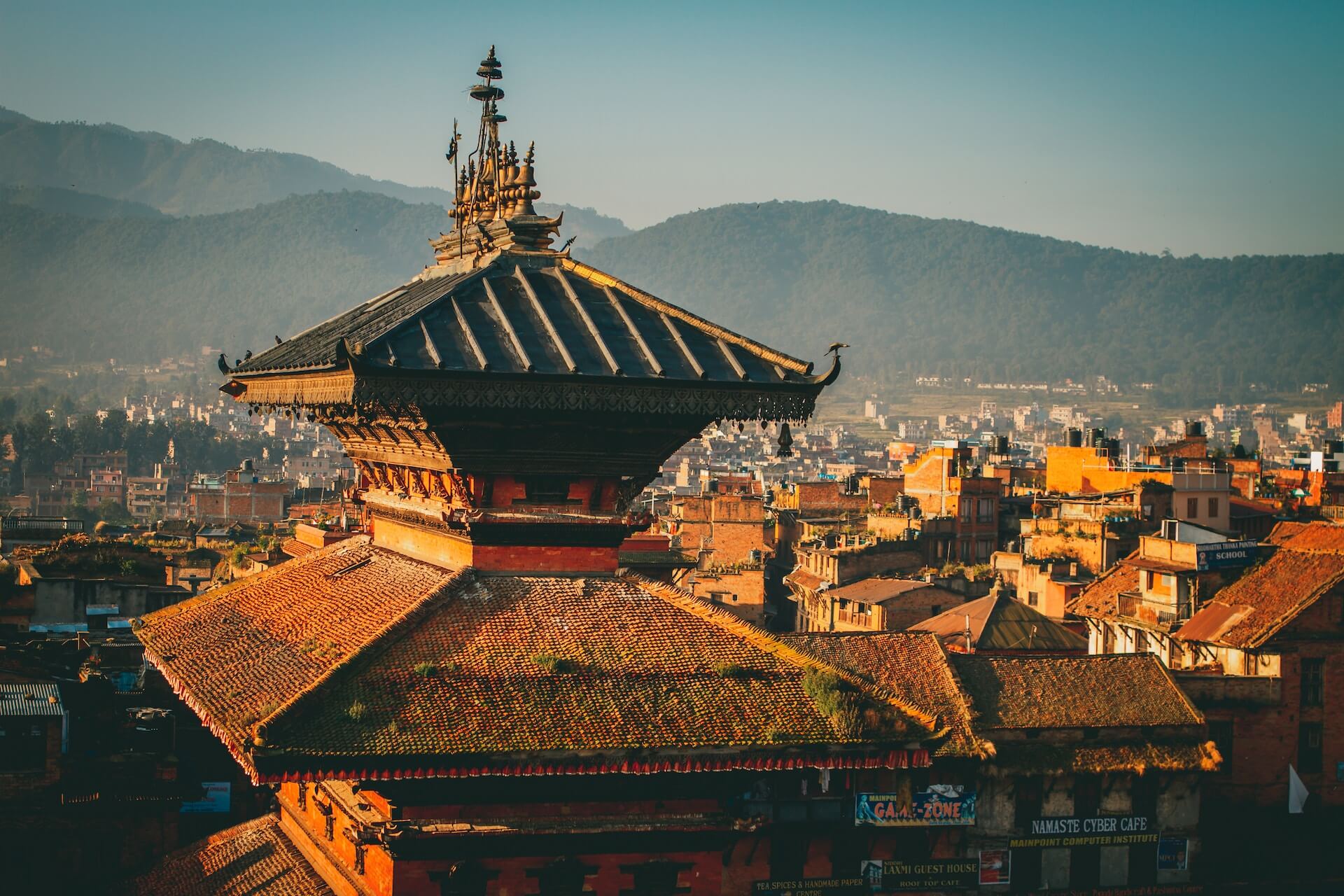 Intricate carvings on wooden windows in Kathmandu's historic Durbar Square. 