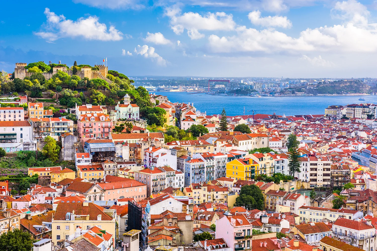 Alfama district's narrow cobbled streets. 