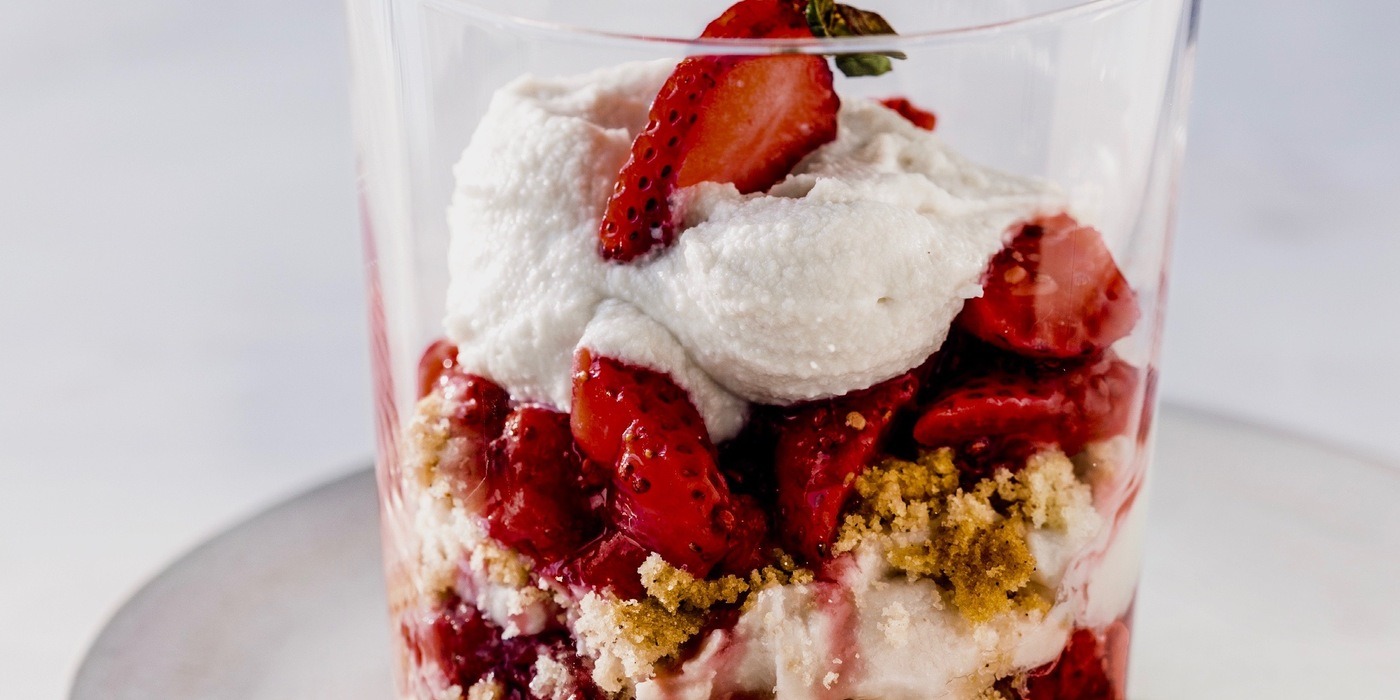 Enjoying Shortcake in a Jar