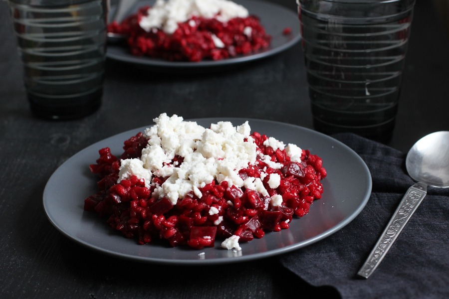 Making Crimson Velvet Risotto